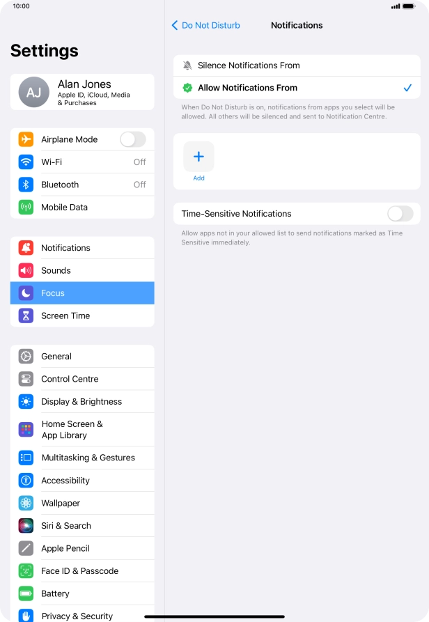 Press the indicator next to 