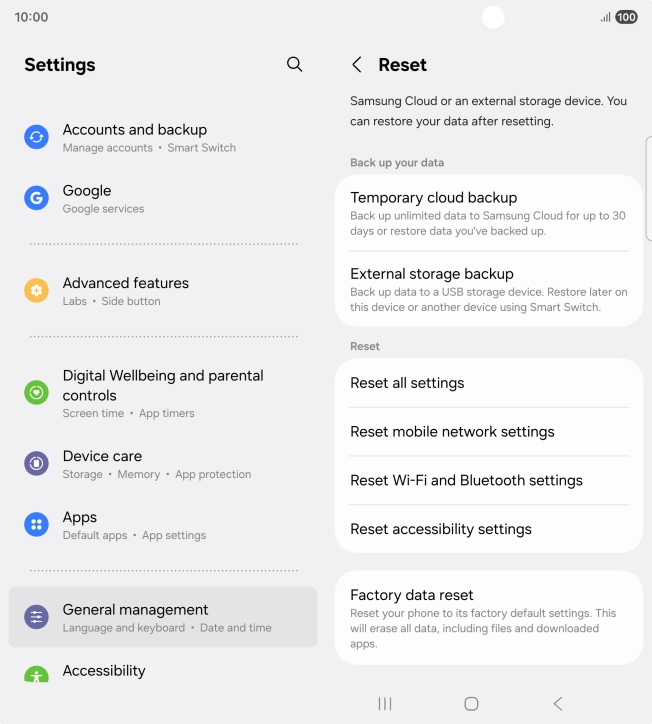 Press Reset mobile network settings.