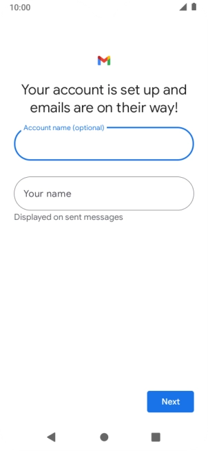 Press Your name and key in the required sender name.