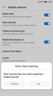 If you turn on the function, press OK.