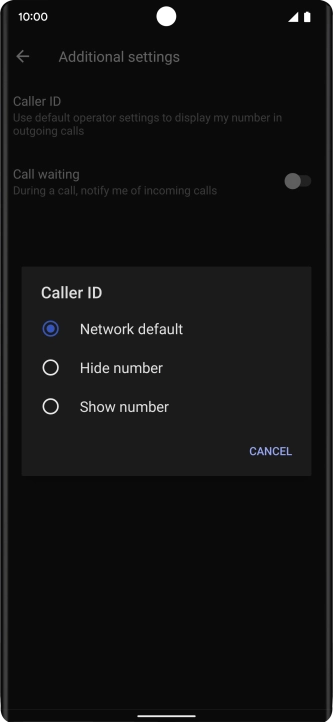 Press Show number to turn on caller identification.