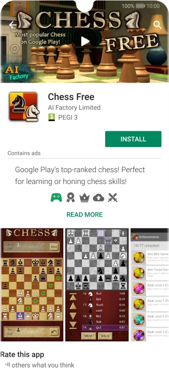 Press INSTALL and follow the instructions on the screen to install the app.