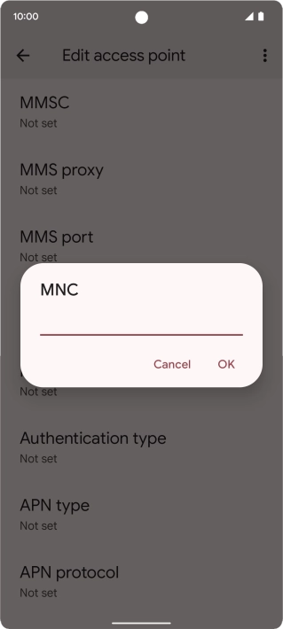 Key in 03 and press OK.