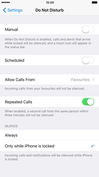 Press the indicator next to 