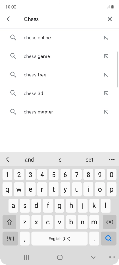 Key in the name or subject of the required app and press the search icon.