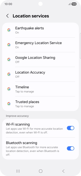 Press Location Accuracy.