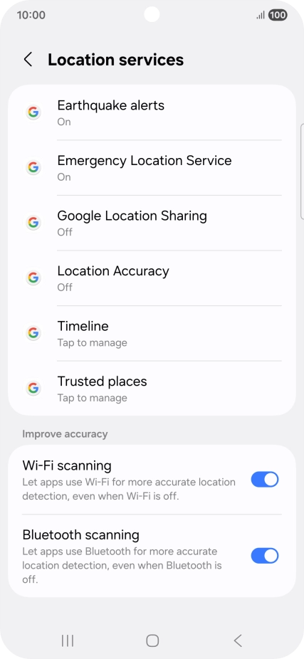 Press Location Accuracy.