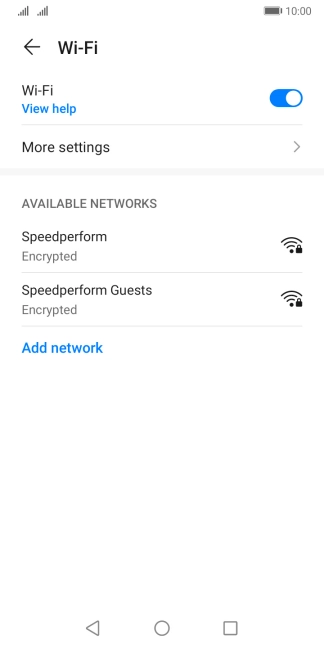 Press the required Wi-Fi network.