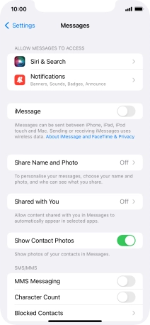 Press the indicator next to 