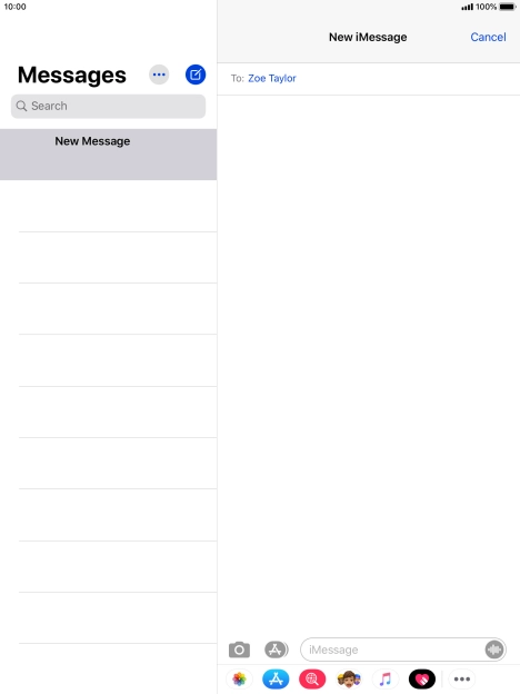 Press the text input field and key in the required text.