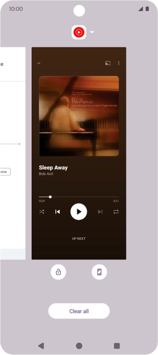 To end one running application, slide your finger upwards on the required application.