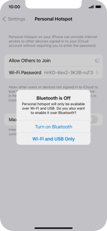 If Wi-Fi is turned on, press Wi-Fi and USB Only.