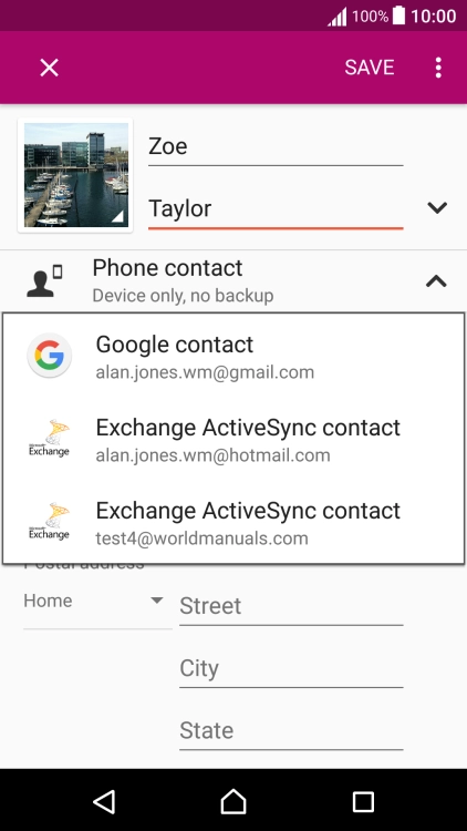 Press Phone contact.
