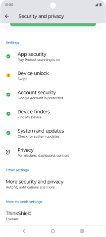 Press Device unlock.