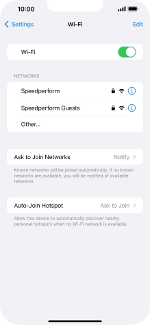 Press the required Wi-Fi network and key in the password for the Wi-Fi network.