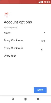 Press the required setting.