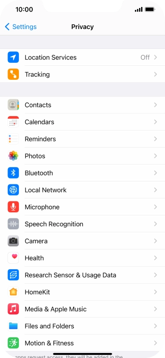 Press Location Services.