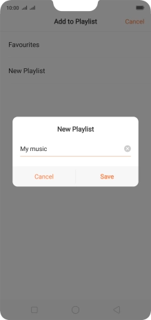Key in a name for the playlist and press Save.