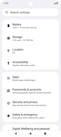 Press Passwords & accounts.