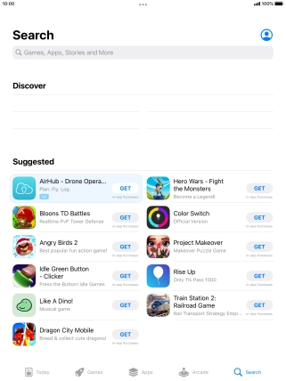 Press the search field.