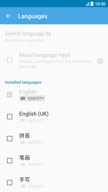 Press the required language to add it.