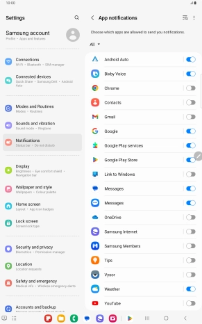 Press the drop down list.