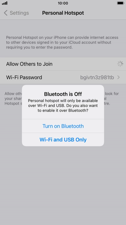 If Wi-Fi is turned on, press Wi-Fi and USB Only.