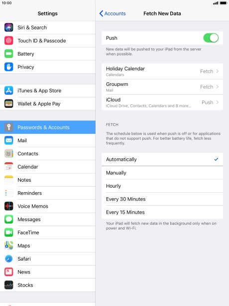 Press the indicator next to 