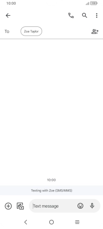 Press the text input field and write the text for your text message.