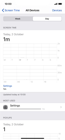 Today's use is displayed.