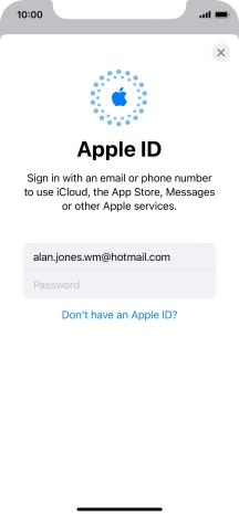 Press Password and key in the password for your Apple ID.