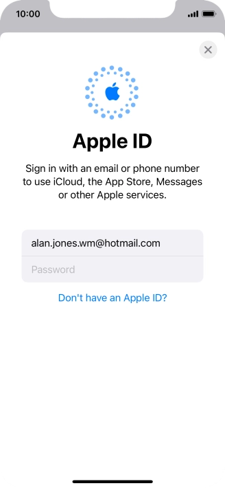Press Password and key in the password for your Apple ID.
