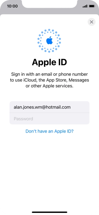 Press Password and key in the password for your Apple ID.