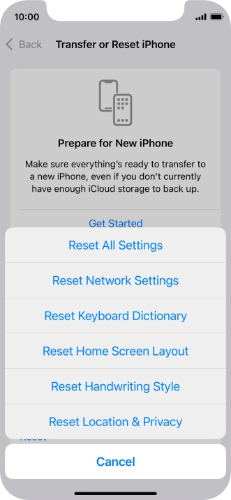 Press Reset Network Settings.