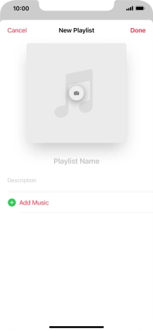 Press the text input field and key in a name for the playlist.