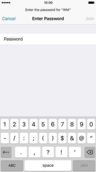 Press Password and key in the password for the Wi-Fi network.