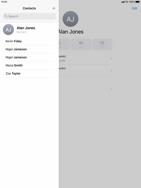Press the new contact icon. Press the new contact icon.