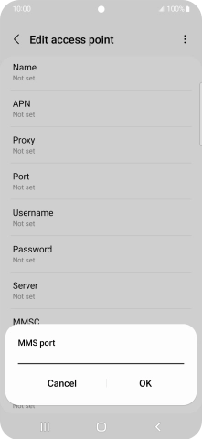 Key in 8080 and press OK.