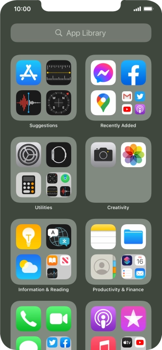Press the required app.