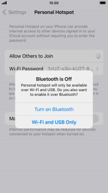 If Wi-Fi is turned on, press Wi-Fi and USB Only.
