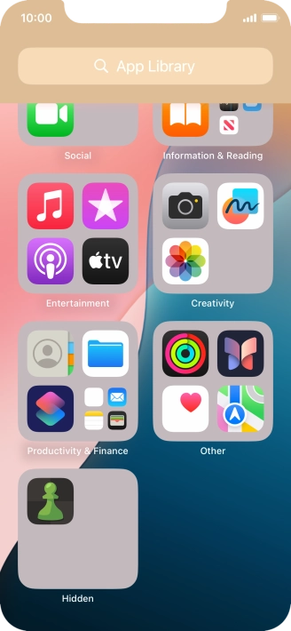 Press and hold the required app.