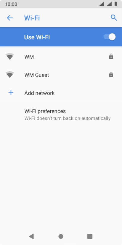 Press the required Wi-Fi network.