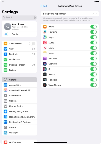 Press Background App Refresh. Press Background App Refresh.