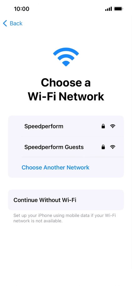 Press the required Wi-Fi network.