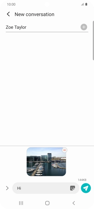 Press the send icon when you've finished your picture message.