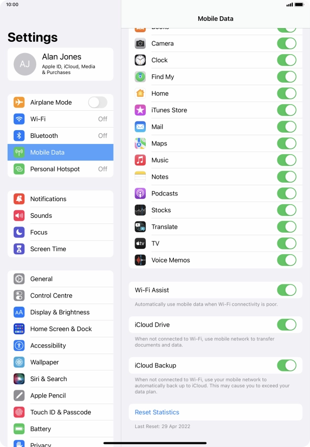 Press the indicator next to 
