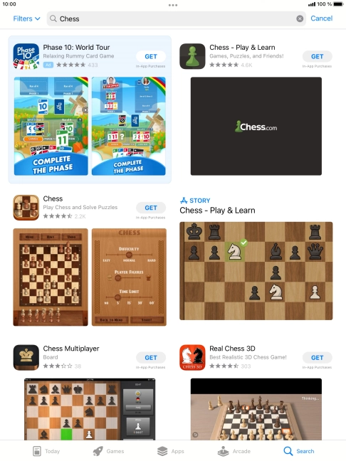 Press the required app. Press the required app.