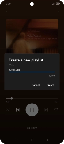 Key in a name for the playlist and press Create.
