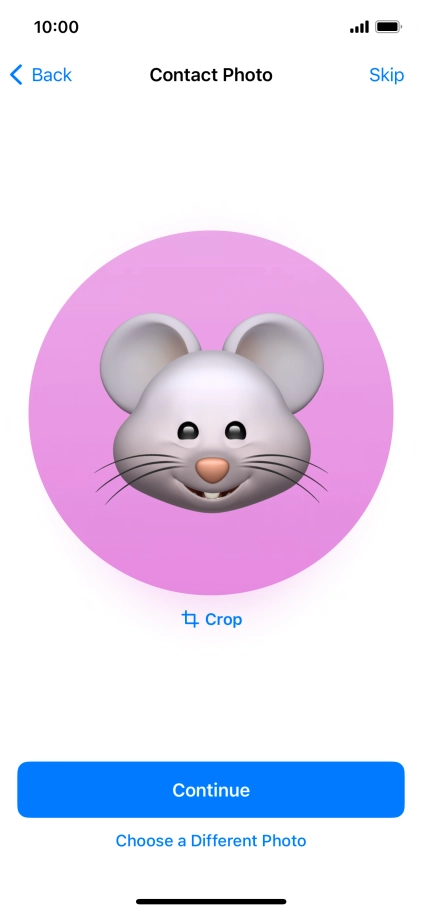 Follow the instructions on the screen to customise the selected picture and press Continue.