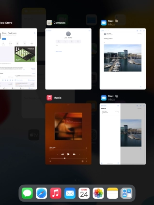 Slide upwards on the required application to end it.